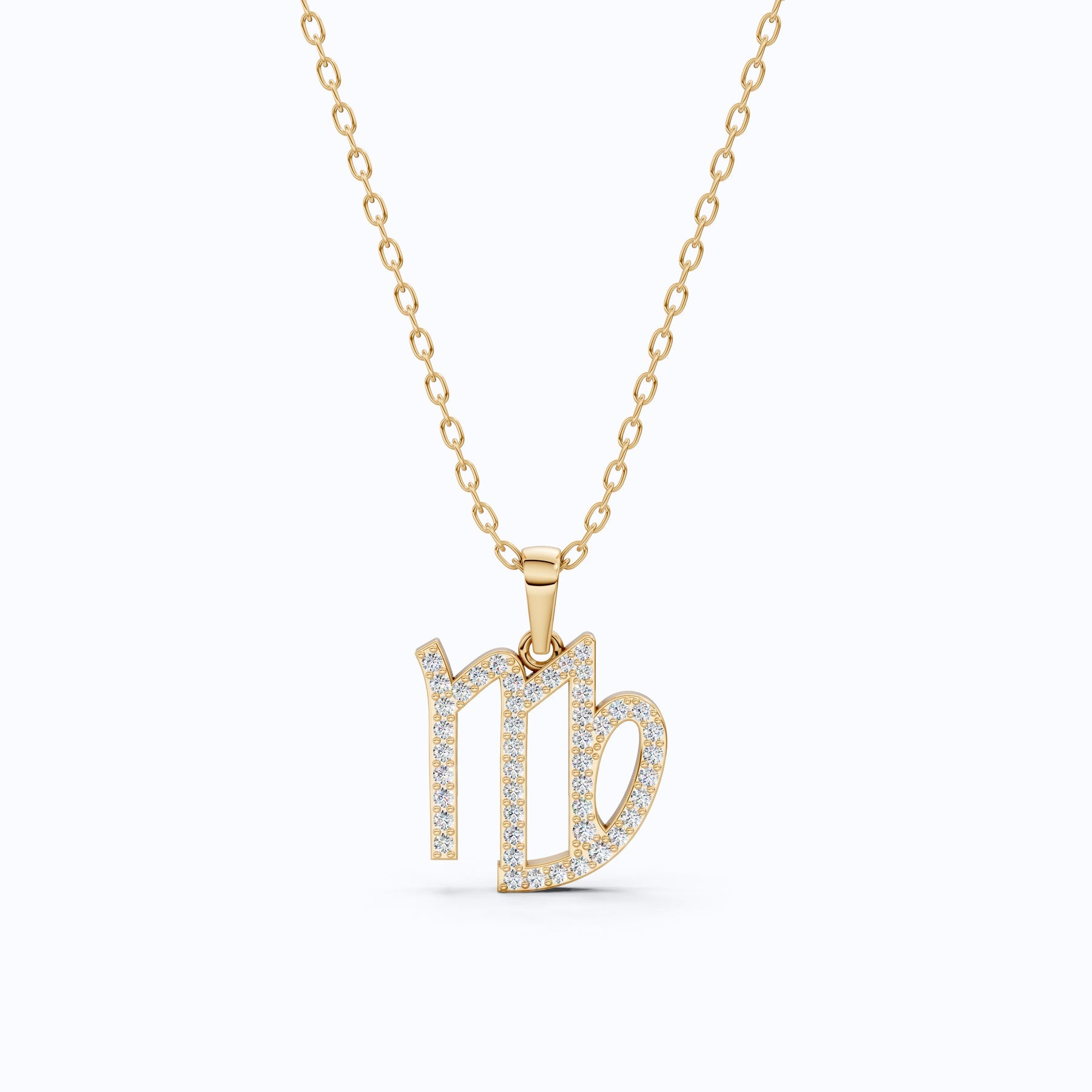 Virgo Script Pavé Symbol Necklace