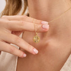 Y Letter Diamond Round Initial Necklace