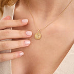 Y Letter Diamond Round Initial Necklace