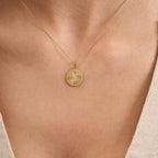 Y Letter Diamond Round Initial Necklace